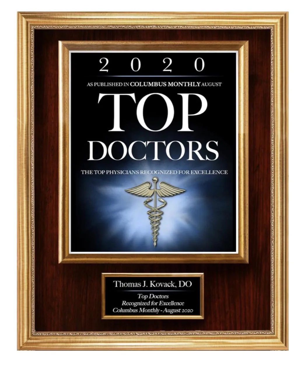 Columbus CEO Top Doctors 2020 — Thomas J. Kovack, DO